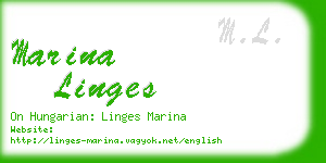 marina linges business card